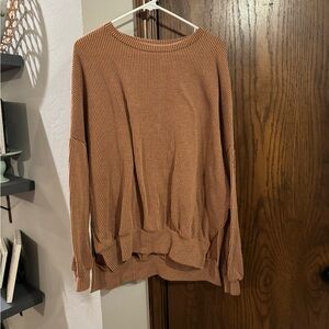 Tan thin textured top